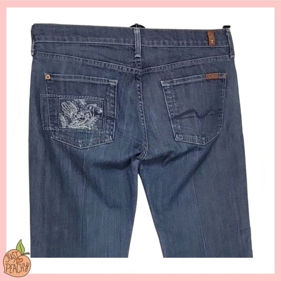 7 for all mankind Straight Leg Embellished Jeans 30 - Picture 1 of 12